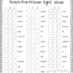 007 Printable Word Pre Primer Sight Dreaded Words List Dolch And Pre Primer Words Worksheets