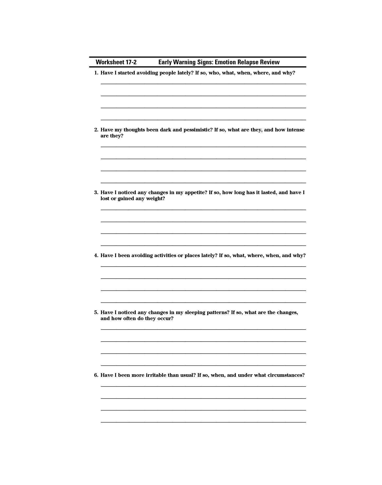 007 Relapse Prevention Plan Template  Tinypetition And Relapse Prevention Plan Worksheet Template