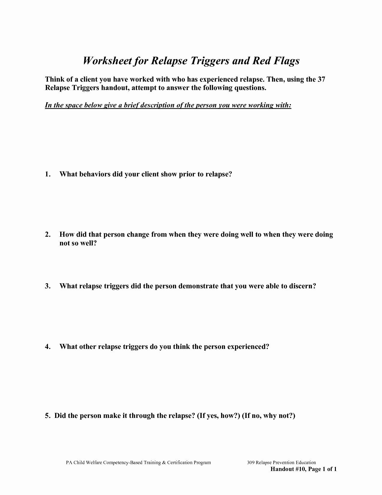 008 Plan Templates Relapse Prevention Template Or Addiction Recovery Pertaining To Substance Abuse Triggers Worksheet