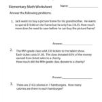 015 Second Grade Math Word Problems Common Core Worksheets Printable Throughout 8Th Grade Math Word Problems Worksheets