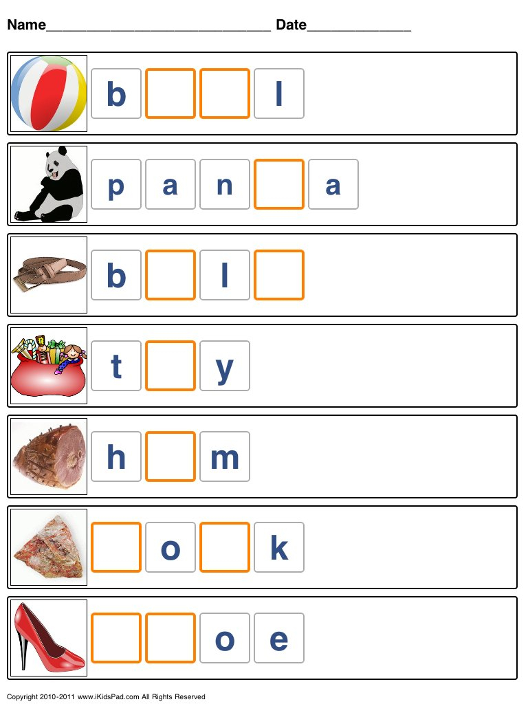 019 Printable Kindergarten Spellings Worksheets Free Printables And Spelling Worksheets For Kids