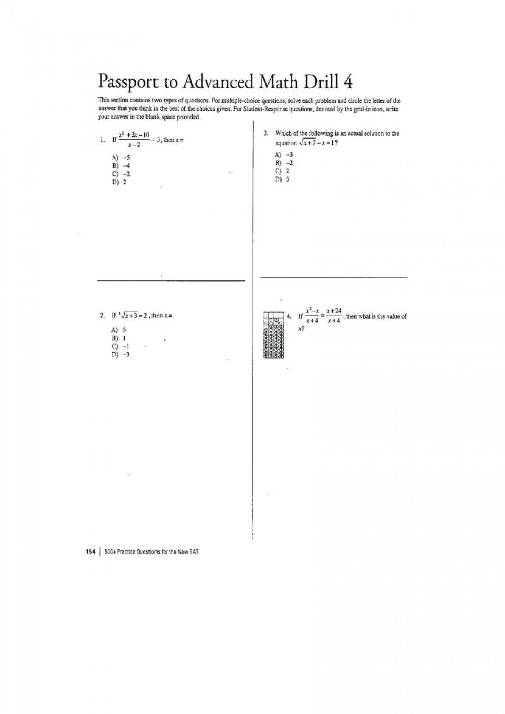 019 Worksheet Sat Math Prep Worksheets Rare Pdf  Skypesupports For Sat Math Practice Worksheets With Answers