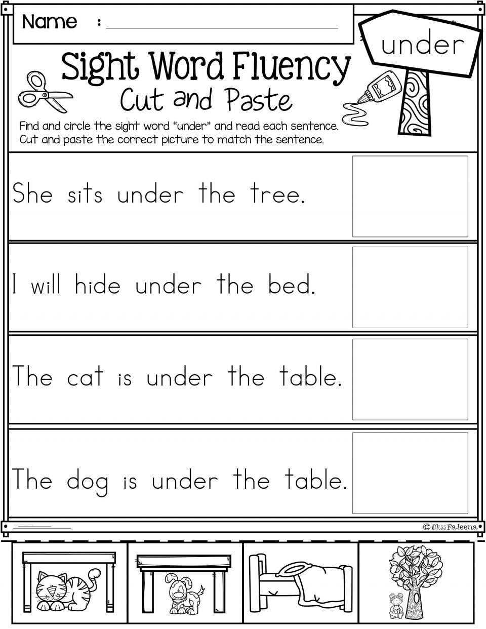 021 Sight Word Fluency Cut And Paste Primer Home School Ideas Together With School Home Worksheets
