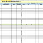 030 Free Estimating Spreadsheet Sample Template Ideas Construction For Construction Estimate Worksheet
