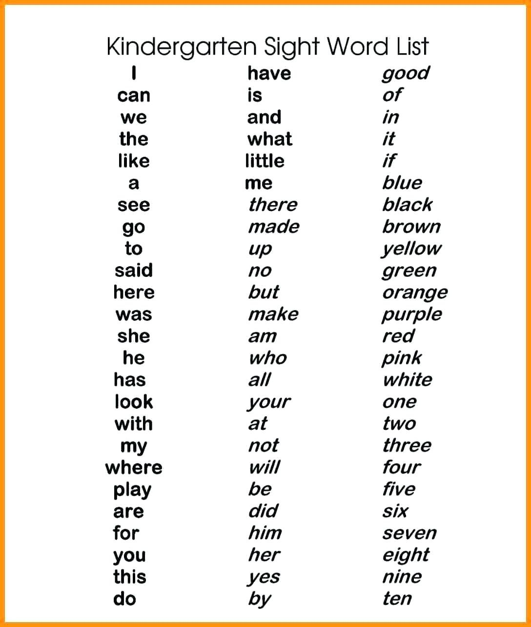 035 Dolch Word List Kindergarten Sight Words Worksheets K Charts And Dolch Sight Words Worksheets