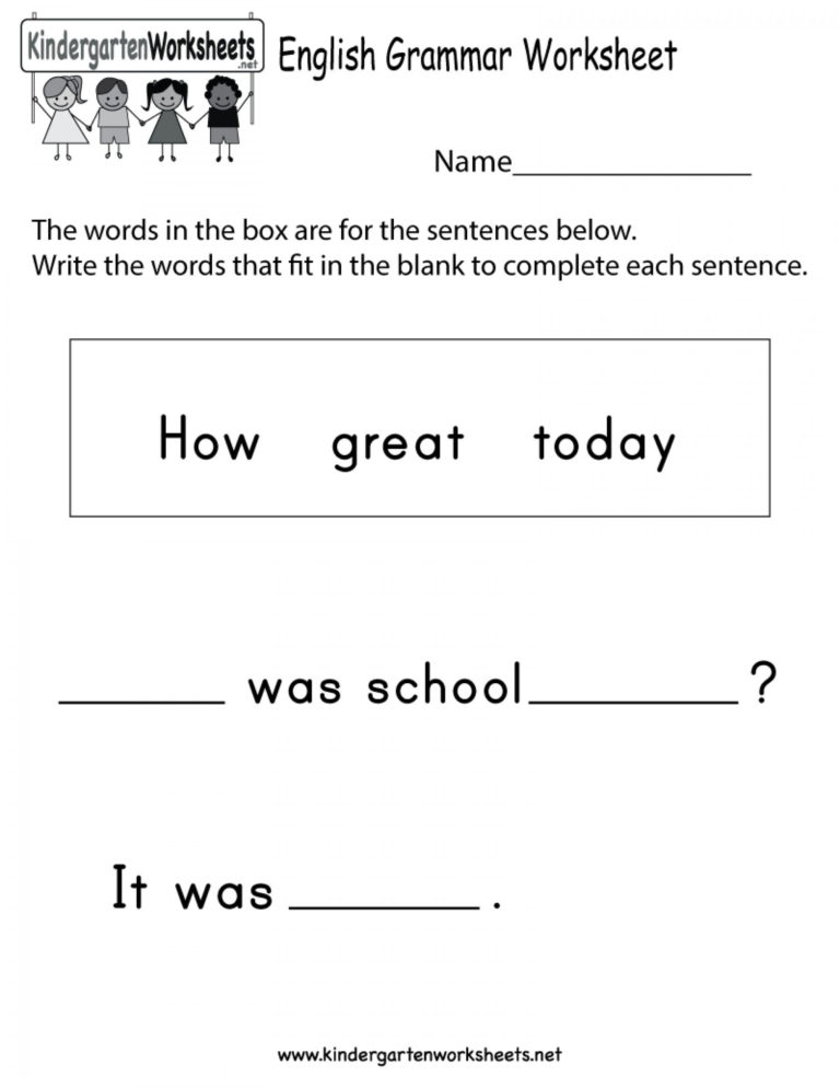 Noun Worksheets Kinder