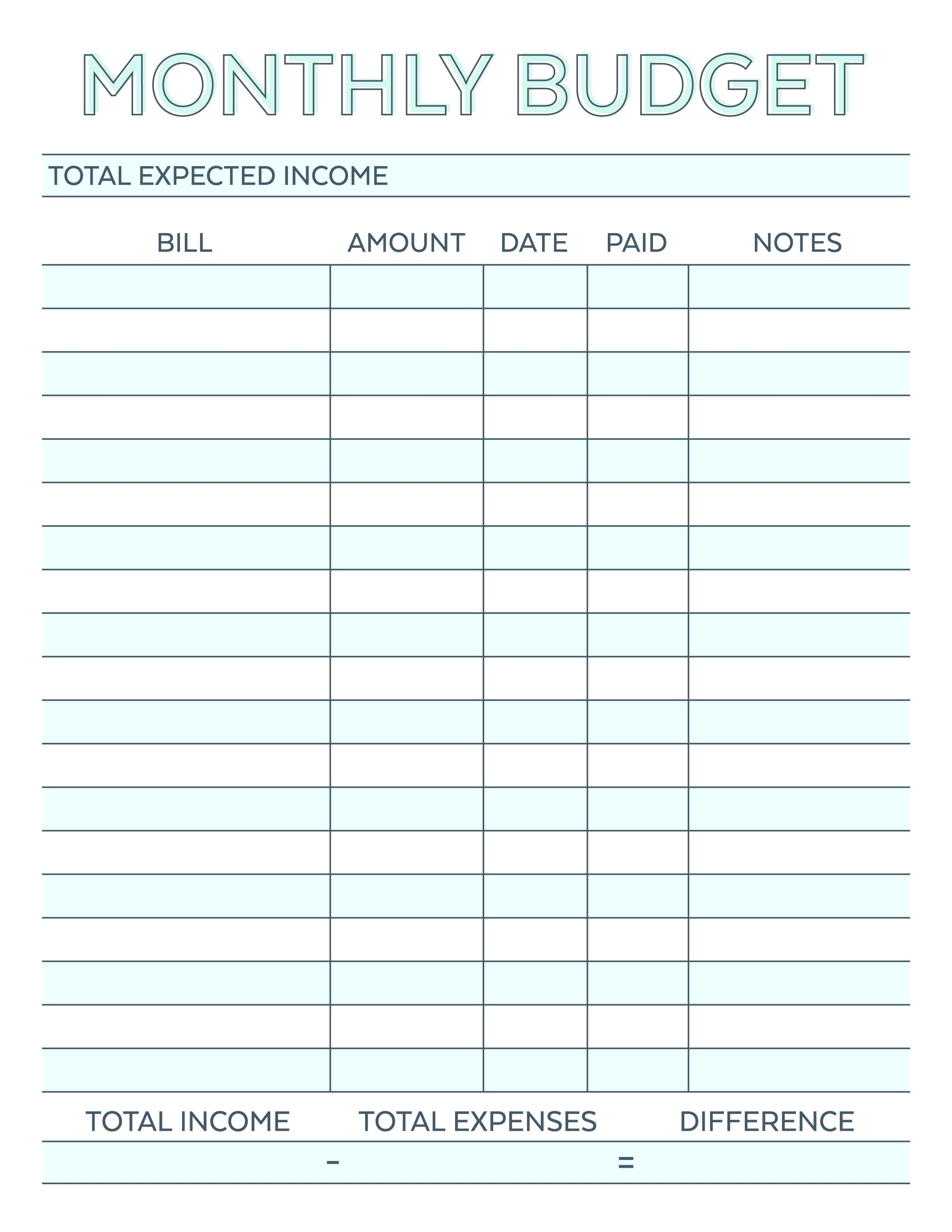 040 Household Budget Worksheet Excel Template Plan Templates Monthly Or Household Budget Worksheets
