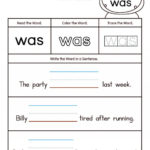042 Kindergarten High Frequency Words Printable Worksheets Reading Pertaining To Building Sentences Worksheets 1St Grade