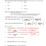 1 Mole Calculation Worksheet With Regard To Mole To Grams Grams To Moles Conversions Worksheet Answers