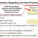 1040 Completing A Likekind Exchange Of Business Property 103 Along With Like Kind Exchange Worksheet