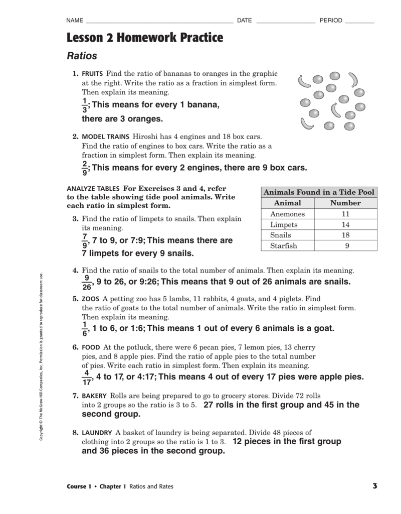 11 Ws Answer Key Pertaining To Ratio Tables Worksheets With Answers