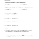 125 Through 127 Variation Worksheet Wanswers With Direct Variation Worksheet With Answer Key