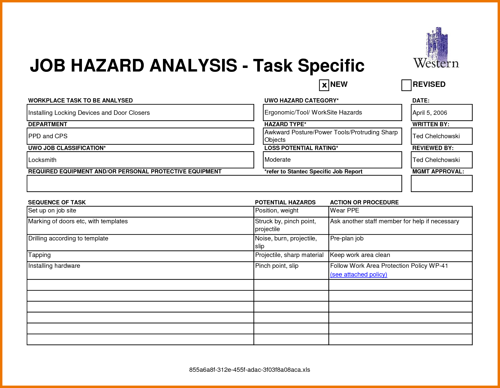13 Job Safety Analysis Examples  Pdf Word Pages  Examples Also Job Safety Analysis Worksheet