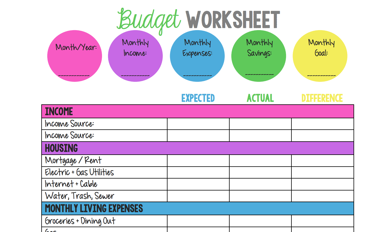 14 Easytouse Free Budget Templates  Gobankingrates And Budgeting For Beginners Worksheets