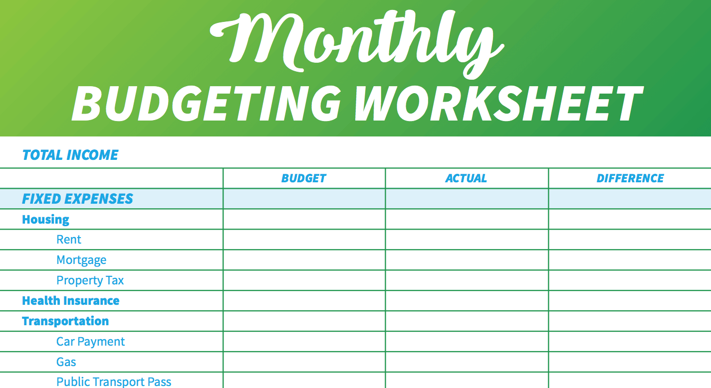 14 Easytouse Free Budget Templates  Gobankingrates In Budgeting For Beginners Worksheets