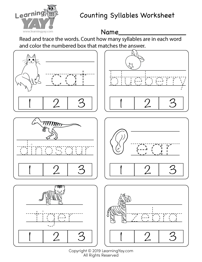1St Grade English Worksheets Free Printables Throughout Syllables Worksheets First Grade