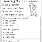 1St Grade Reading Comprehension Worksheets Multiple Choice For In 1St Grade Reading Comprehension Worksheets Multiple Choice