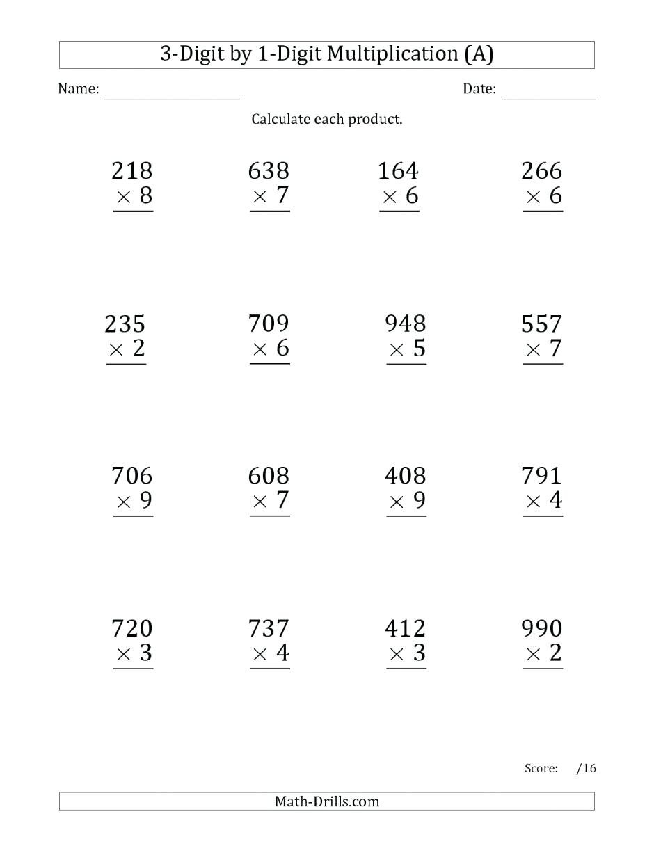 2 Digit1 Digit Multiplication No Regrouping – Observclub As Well As Multiplication With Regrouping Worksheets Pdf