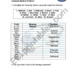 2 Medical Terminology  Prefixes  Esl Worksheet With Medical Terminology Prefixes Worksheet