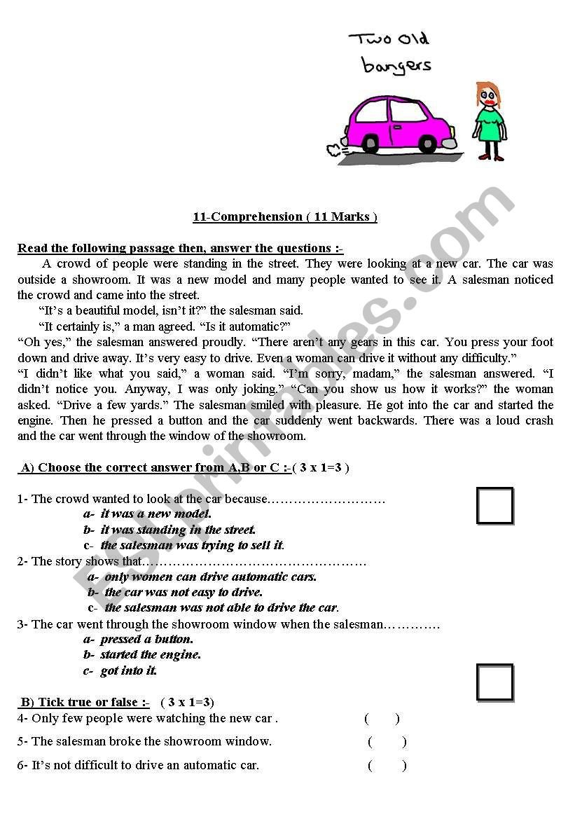 2 Reading Comprehension Worksheets For Intermediate Level  Esl For Reading Comprehension Worksheets For Advanced Esl Students