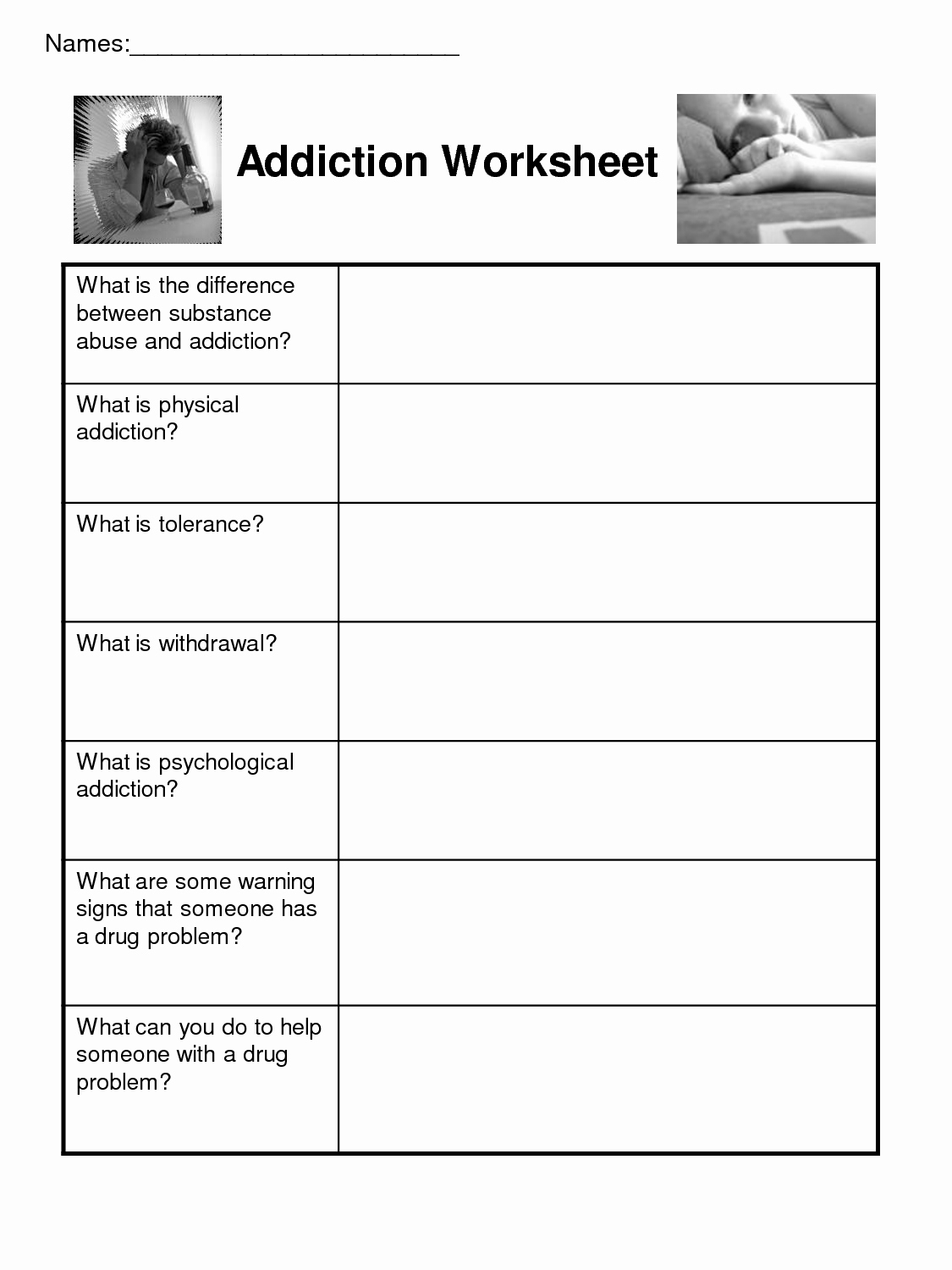 20 Group Therapy Worksheets For Substance Abuse – Diocesisdemonteria With Substance Abuse Group Worksheets