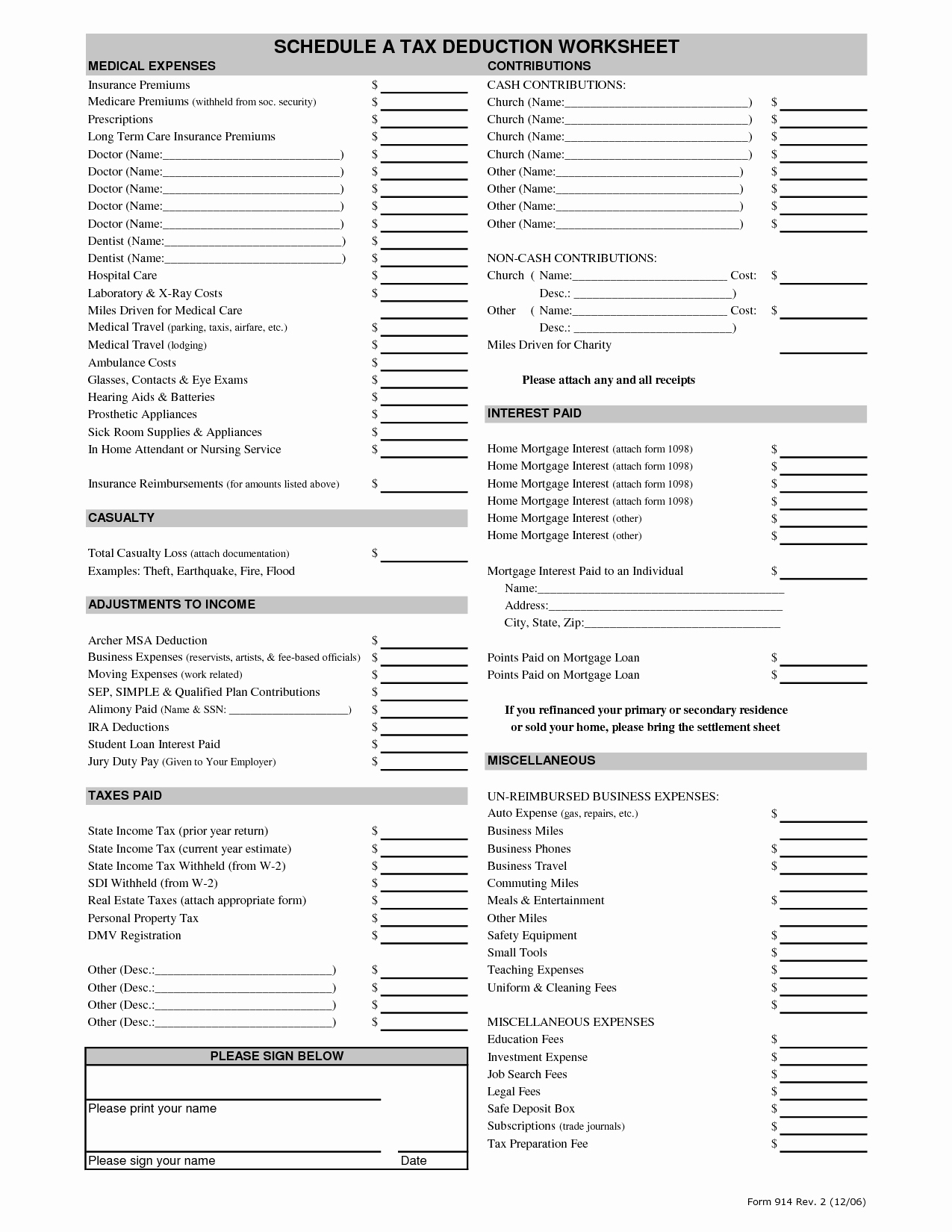 20 Worksheet For Tax Deductions – Diocesisdemonteria And Donation Worksheet Tax Deduction Value