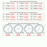 24 Hour Clock Conversion Worksheets Throughout Section 1 3 Weekly Time Card Worksheet Answers