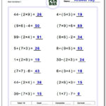 24 Printable Order Of Operations Worksheets To Master Pemdas Throughout Pemdas Worksheets With Answers