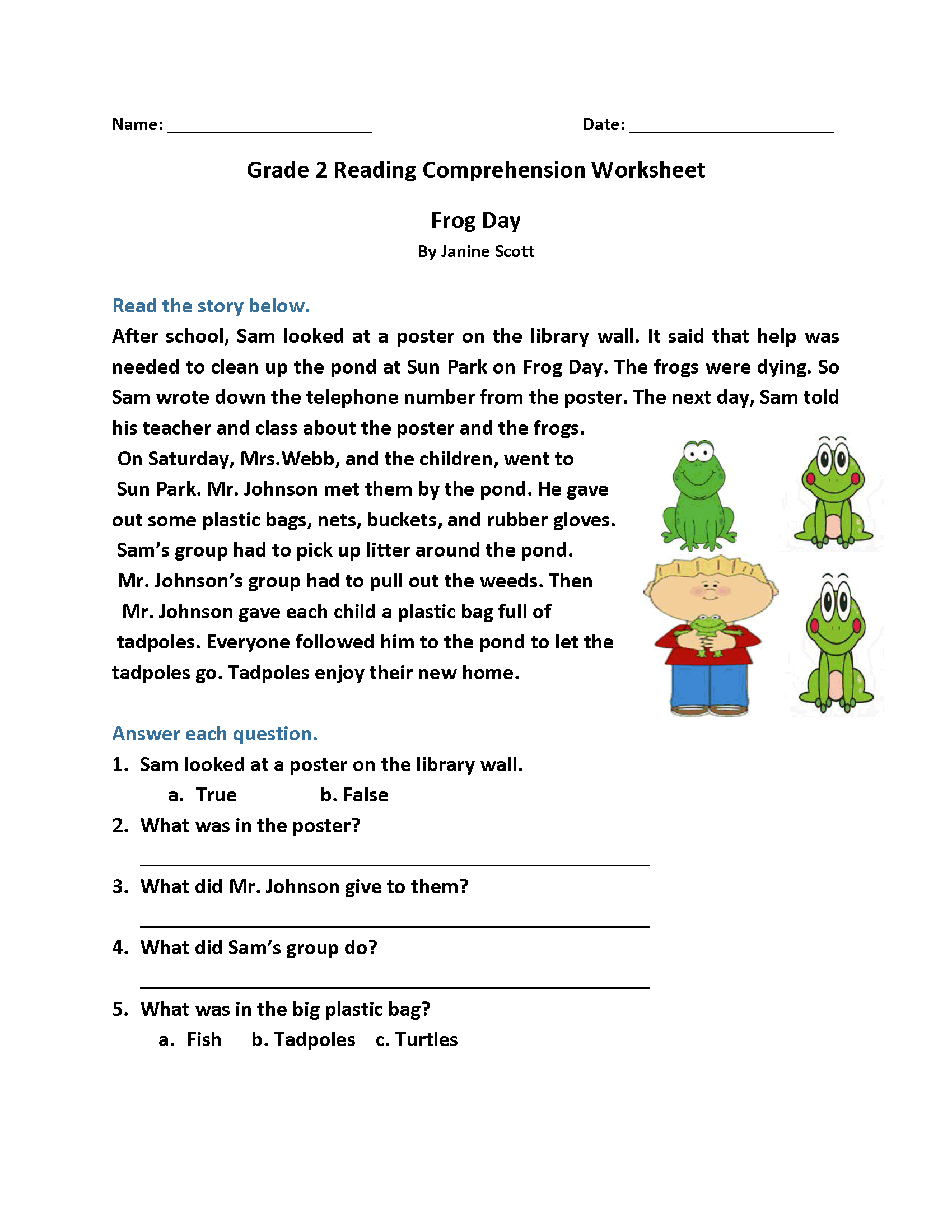 2Nd Grade Reading Worksheets  Best Coloring Pages For Kids For Grade 2 Reading Comprehension Worksheets