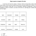 3 Magic Squares On Gender And Adjectives Definite And Indefinite Inside Magic Squares Worksheet