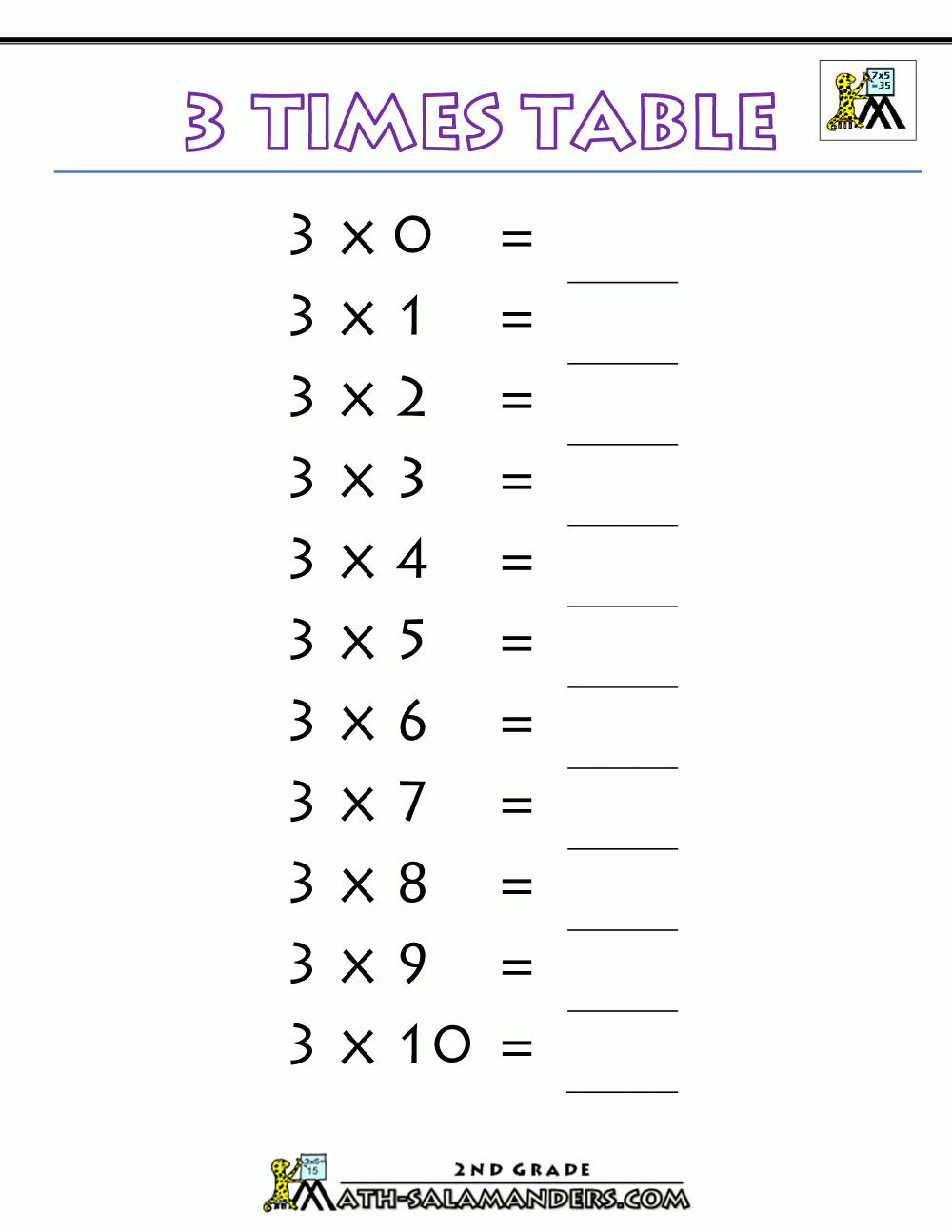 3 Times Table As Well As 3 Times Table Worksheet