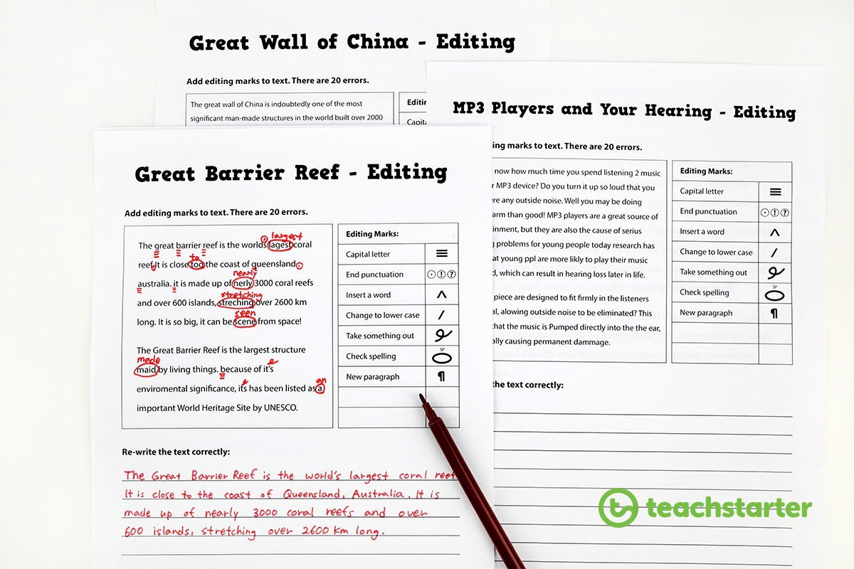 30 Resources And Tips To Help Your Students Love Editing  Teach Starter Regarding Editing And Proofreading Worksheets