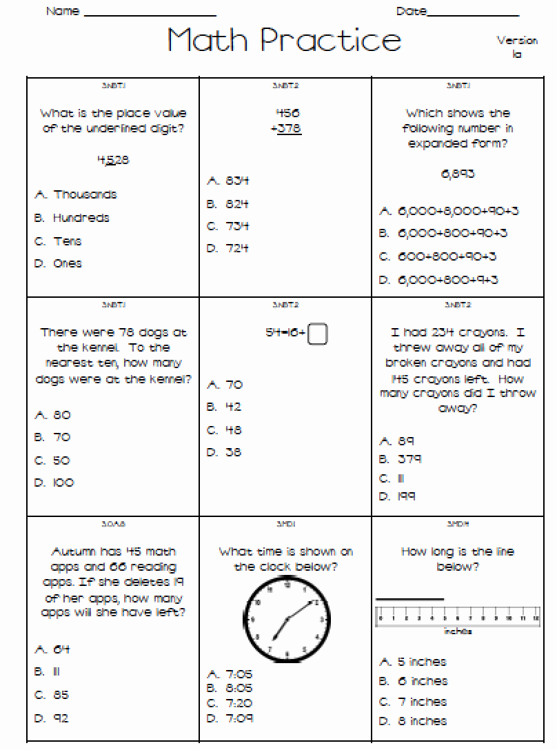 3Rd Grade Math Staar Test Practice Worksheets To Printable  Math For 3Rd Grade Math Staar Test Practice Worksheets