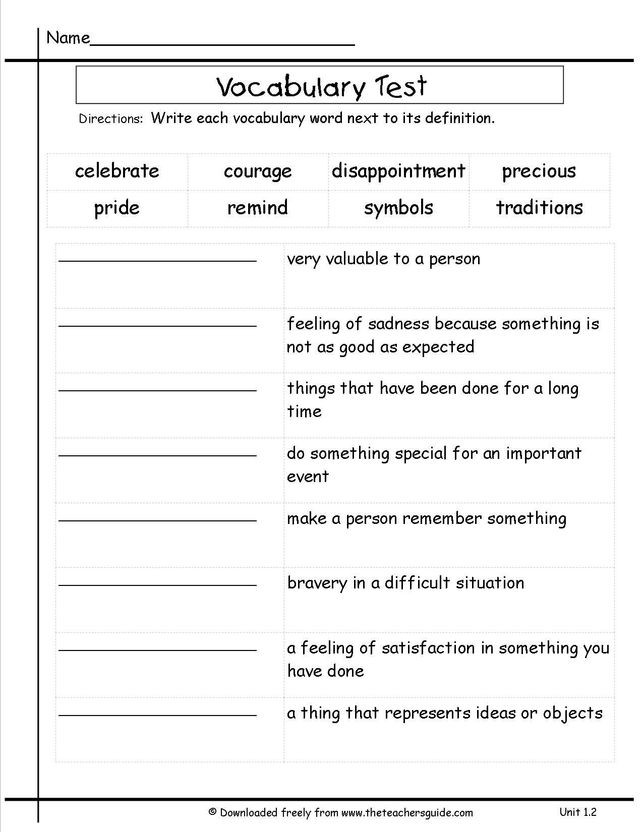 3Rd Grade Vocabulary Worksheets  Soccerphysicsonline As Well As 9Th Grade Vocabulary Worksheets
