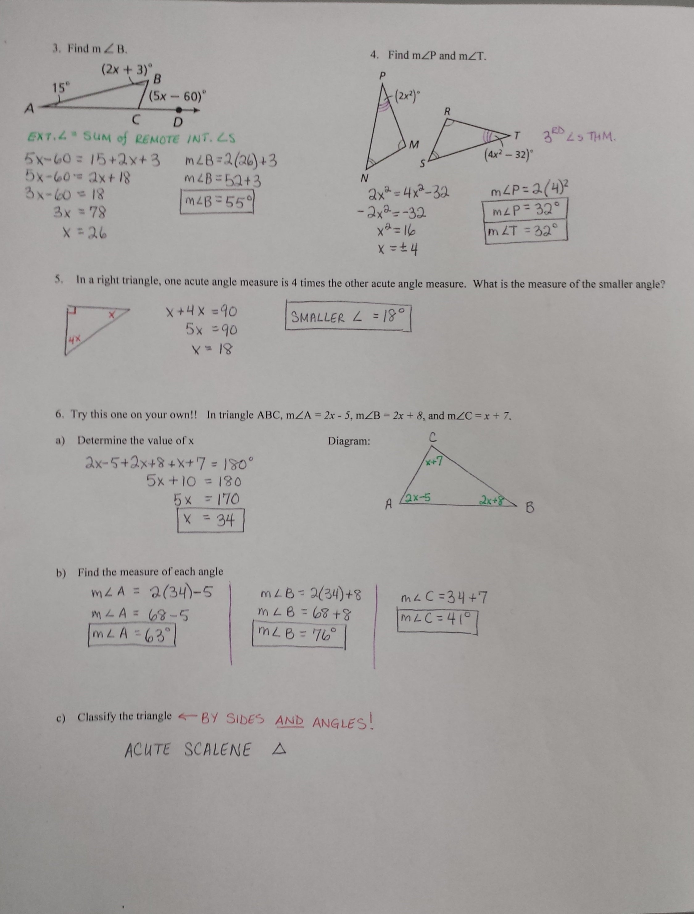4 2 Practice Angles Of Triangles Worksheet Answers  Yooob Along With 4 2 Practice Angles Of Triangles Worksheet Answers