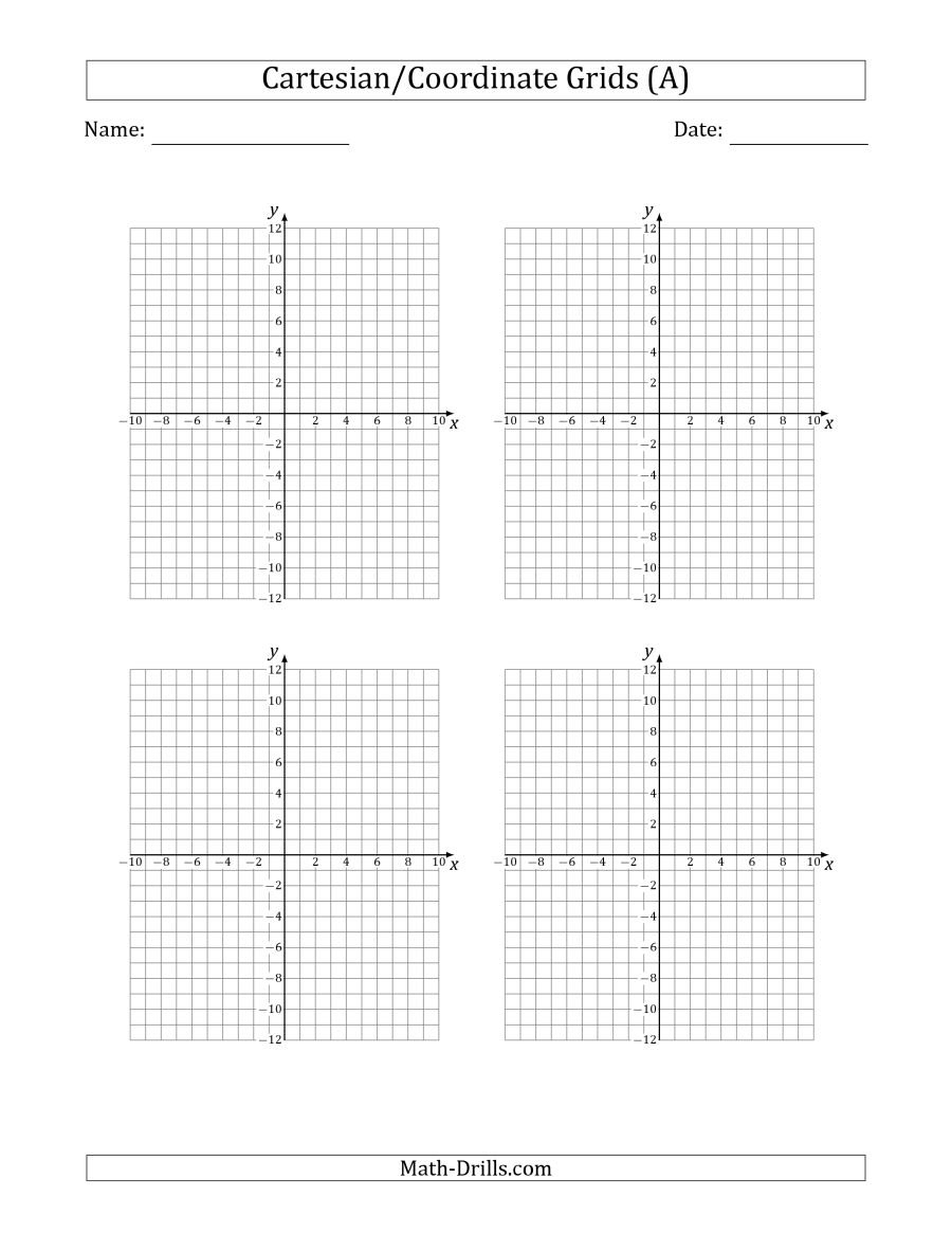 4 Per Page Cartesiancoordinate Grids Within Plotting Points Worksheet Pdf