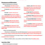 4 Quarter Test Study Guide Answer Key Renaissance And Reformation With The Counter Reformation Worksheet Answers