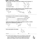 41 Practice A Classifying Triangles Along With Classifying Triangles Worksheet With Answer Key