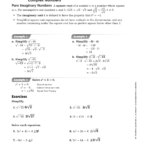 44 Answer Key And Algebra 2 Complex Numbers Worksheet Answers