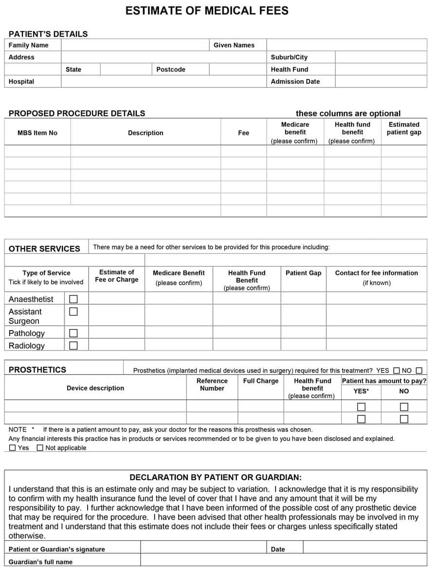 44 Free Estimate Template Forms [Construction, Repair, Cleaning...] Along With Construction Estimate Format