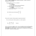 45 Solving Systems Using Inverse Matrices Pertaining To Solving Systems Of Equations Using Matrices Worksheet