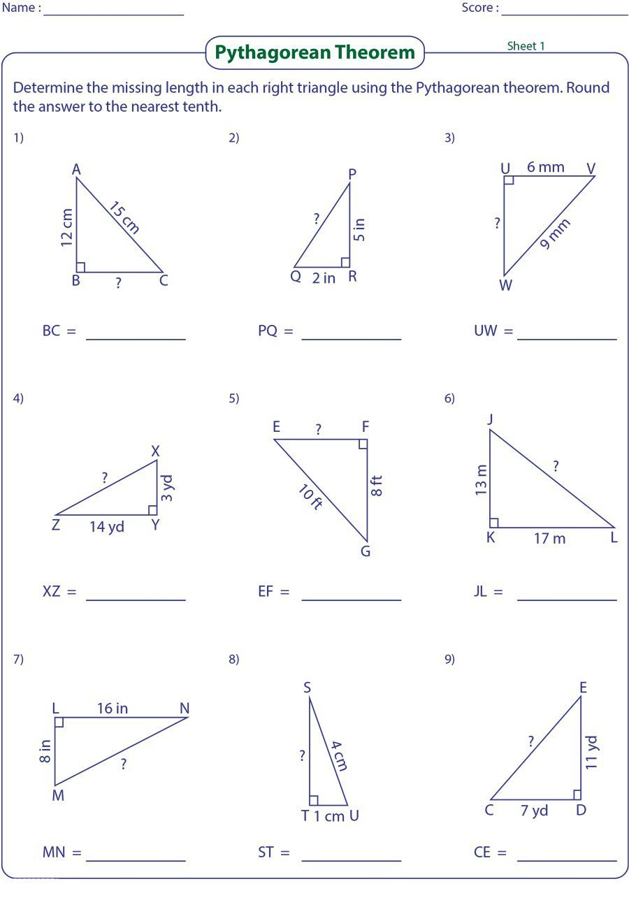 48 Pythagorean Theorem Worksheet With Answers Word  Pdf Intended For Pythagorean Theorem Worksheet Answers