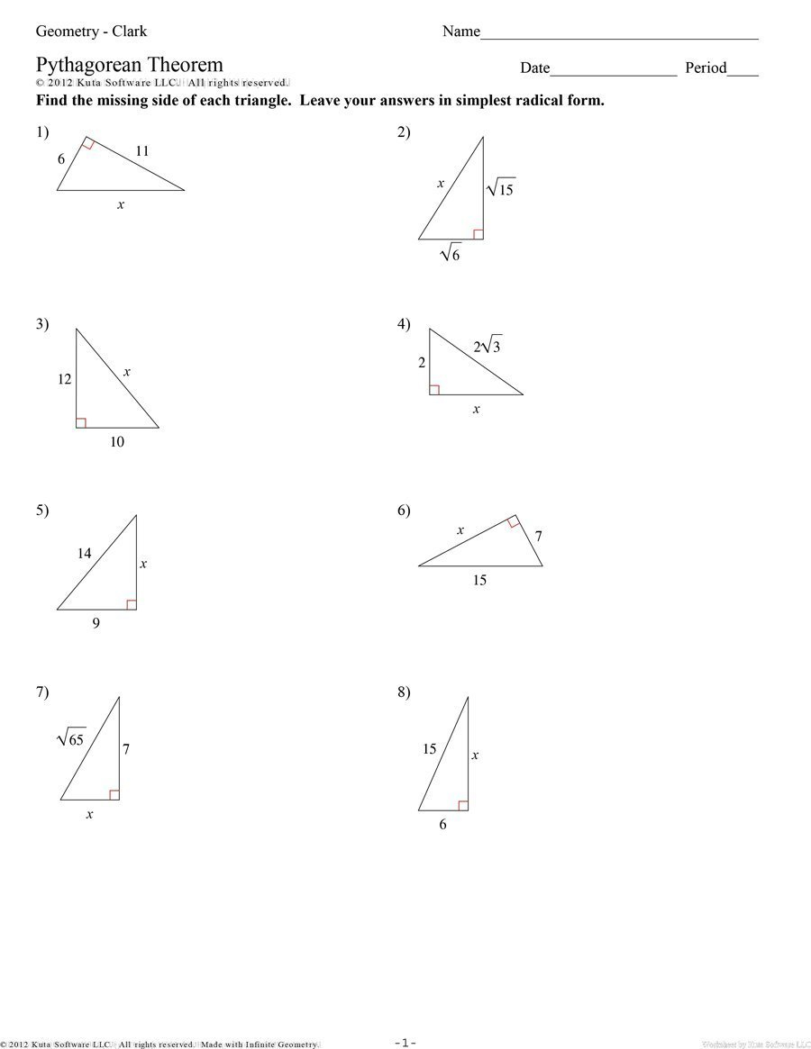 48 Pythagorean Theorem Worksheet With Answers Word  Pdf With Regard To Pythagorean Theorem Worksheet Answer Key