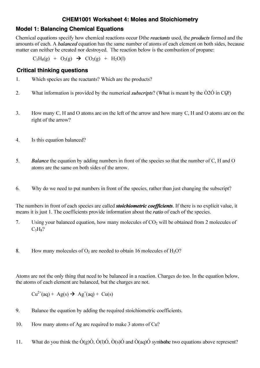 49 Balancing Chemical Equations Worksheets With Answers Inside Worksheet 6 2 Word Equations