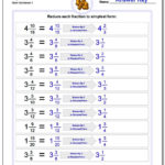 4Th Grade Math Equivalent Fractions Worksheets Printable Worksheet For 4Th Grade Math Worksheets Fractions