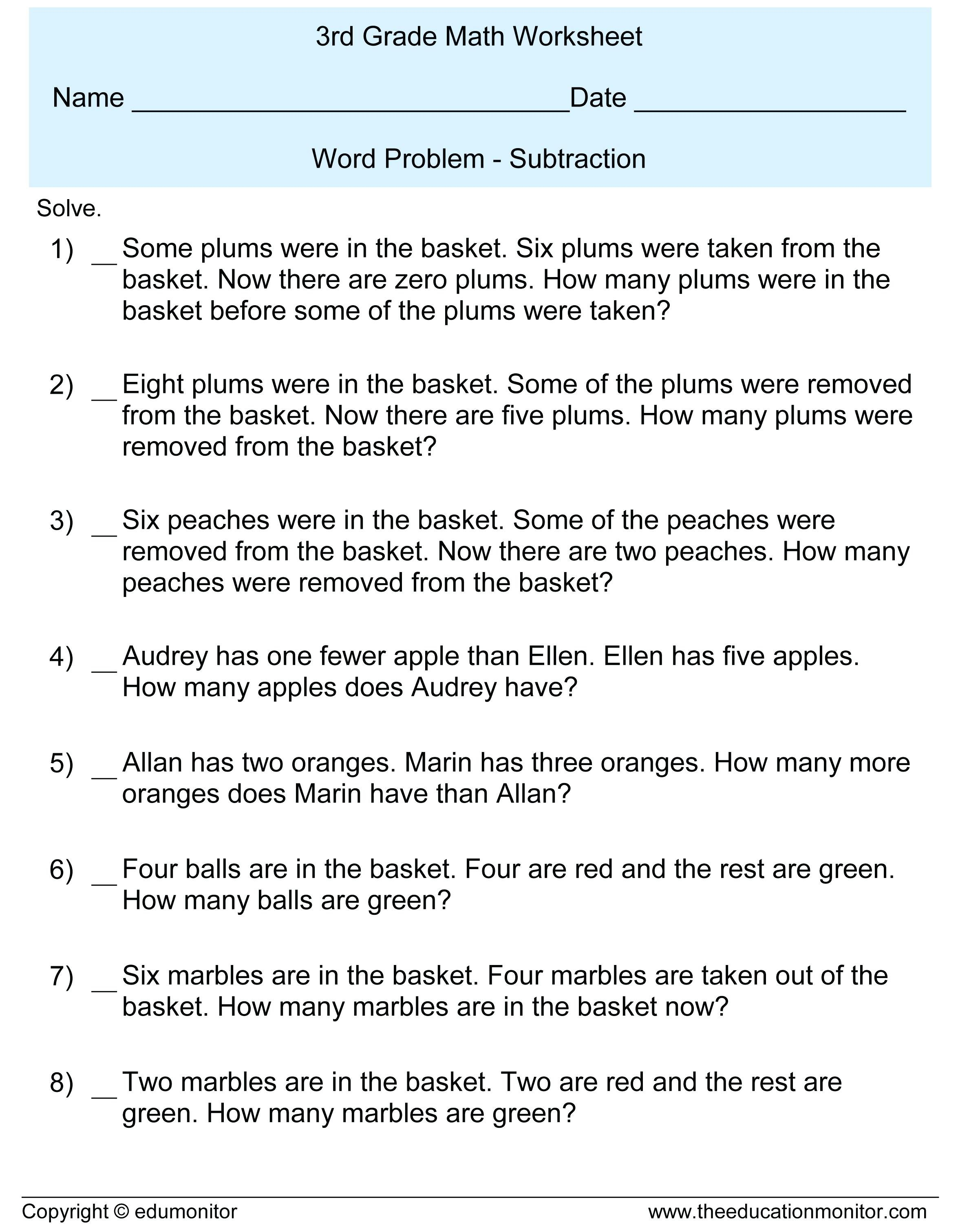 4Th Grade Math Word Problems Worksheets Worksheets Math Word Within 4Th Grade Math Word Problems Worksheets Pdf