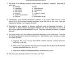 5 A Worksheet Elasticity Of Demand With Worksheet On Elasticity