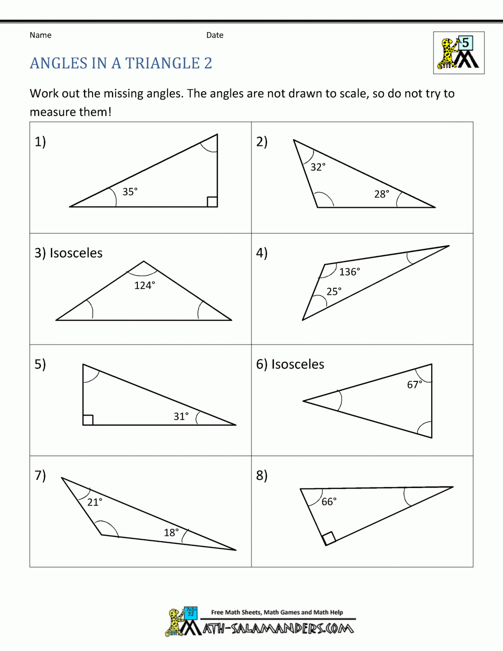 5Th Grade Geometry Throughout Measuring Angles Worksheet Answer Key