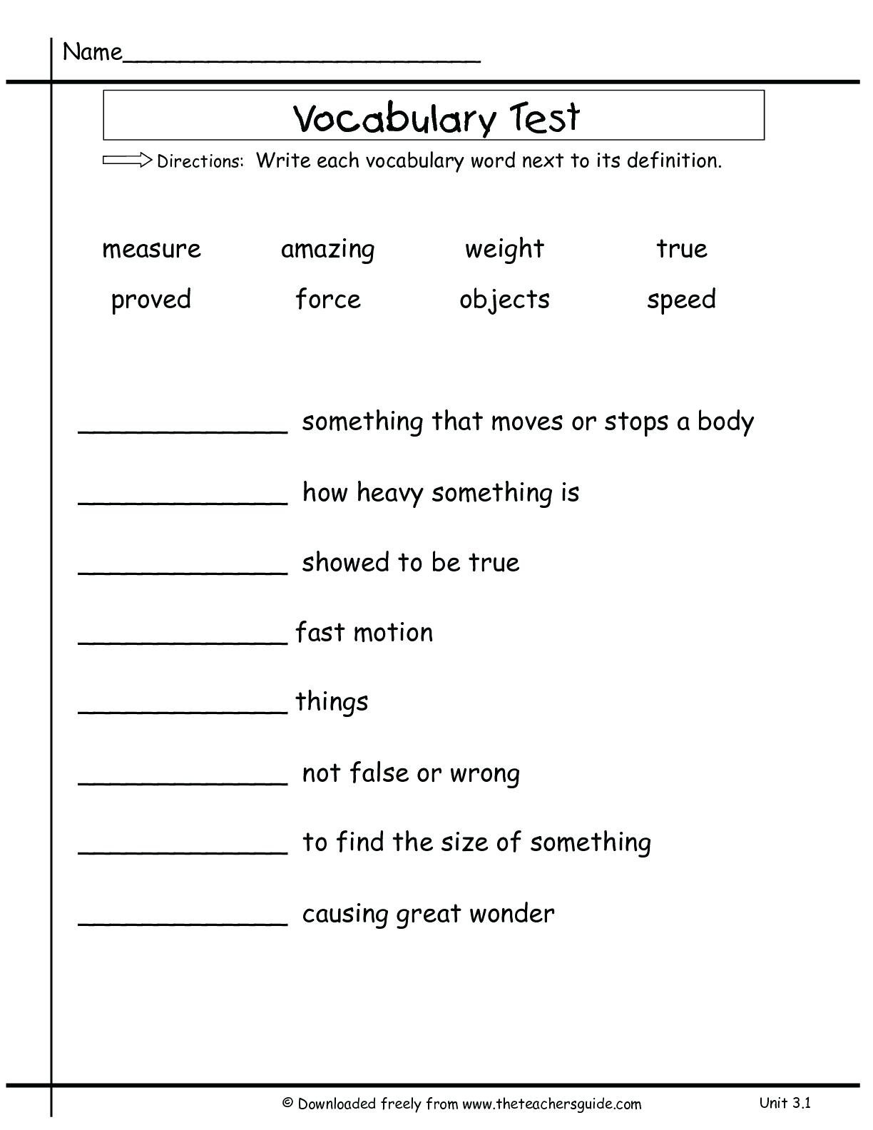 5Th Grade Vocab Worksheets Math Grade Vocabulary Worksheets Reading For Free 5Th Grade Vocabulary Worksheets