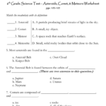 6 Grade Science Text – Asteroids Comet  Meteors Worksheet 1 Inside 6Th Grade Science Worksheets With Answer Key